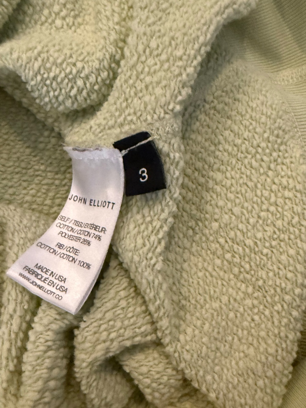 John Elliott Light Sage Green Pullover Hoodie - Picture 5 of 5